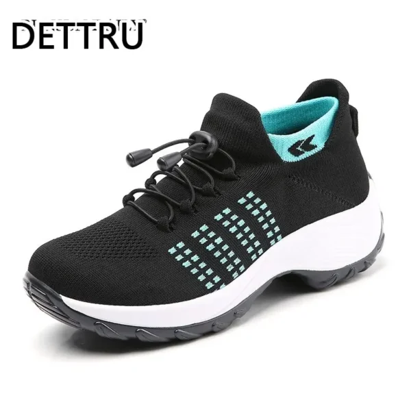 Women's Walking Shoes Fashion Sock Sneakers Breathe Comfortable Nursing Shoes Casual Platform Loafers Non-Slip - Image 10