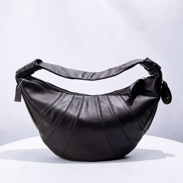 Genuine Leather Half Moon Bags For Women Luxury Designer Handbags Purses 2024 New In Sheepskin Large Capacity Underarm Shoulder