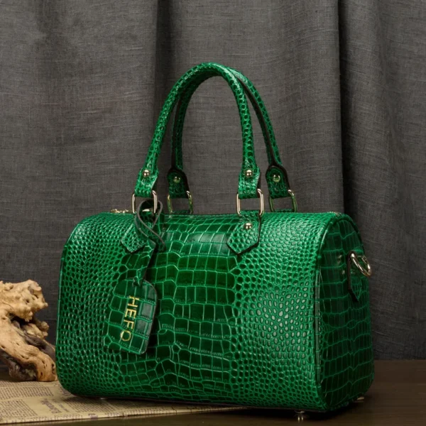 Crocodile Pattern Portable Women Handbags Leather Bag Boston Genuine Leather Cross-Body Bag New Women's Bag