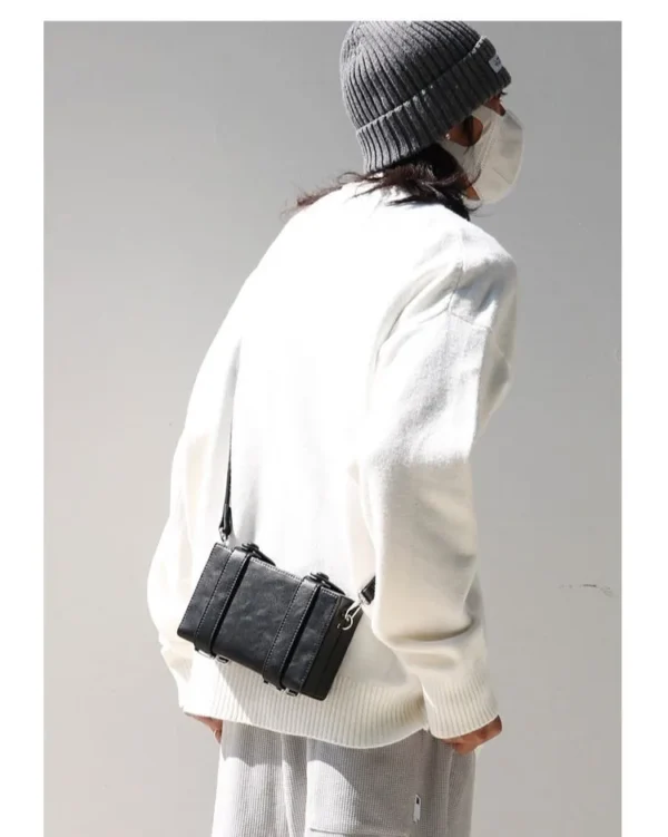 Box-type Cross-body Bag Men's Trendy Brand Bag Casual  Light Luxury Shoulder Small Square Bag - Image 2