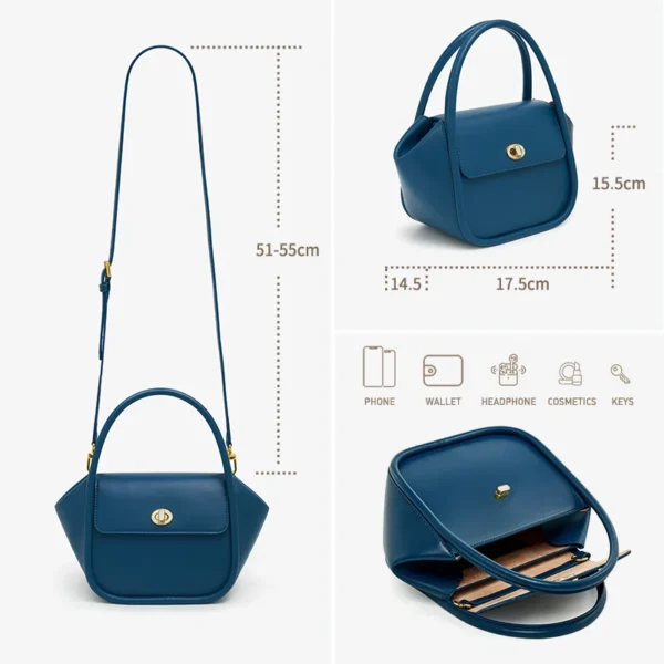 BAFELLI NEW 2023 WOMEN'S HANDBAG WINTER WOOL FASHION BENTO EVENING LEATHER ORIGINAL STYLE LUXURY BRAND PURSE SHOULDER CASUAL - Image 5