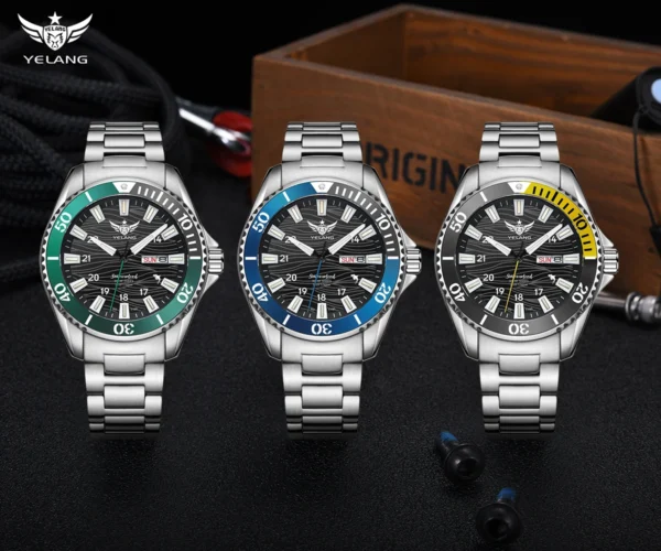 YELANG Japan Eco-Drive Solar Movement Watches Luxury Men's Watch Business 30ATM Professional Waterproof Gas Luminous Watch - Image 11