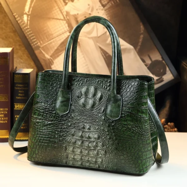 Crocodile Pattern Women Bag Genuine Leather New Commuter Mother Bag Genuine Leather Bag Shoulder Messenger Bag Handbag - Image 10