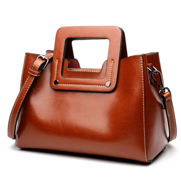 Women's Shoulder Handbag Bag Crossbody Tote Y2k New Genuine Leather Head Layer Cowhide Versatile Underarm Large Capacity Retro - Image 3