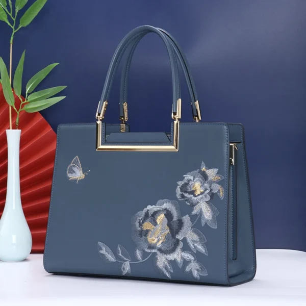 2023 New Women Elegant Handbag Gift for Mothers Luxury Embroidery Peony Flowers Shoulder Bag Female National Design Messenger - Image 7