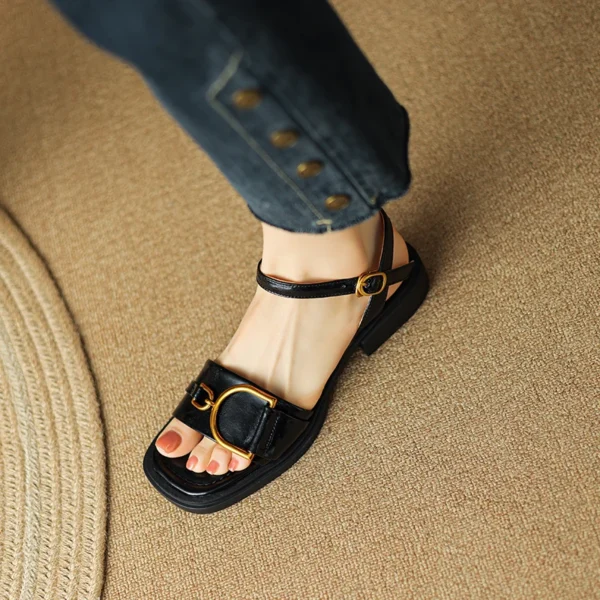 2024 New Summer Sandals Women Shoes Casual Women Sandals Flat with Handmade Chunky Heel Sandals Shoes for Women - Image 7