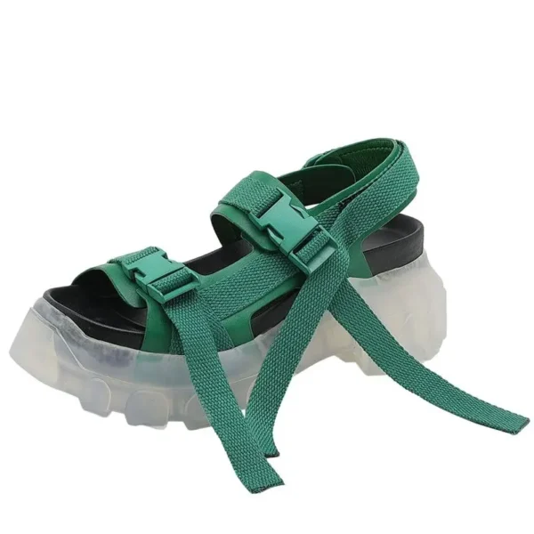 Black&Street women Summer Roma soft Transparent bottom platform sandals sheepskin insole comfortable buckle strap women sandals - Image 3