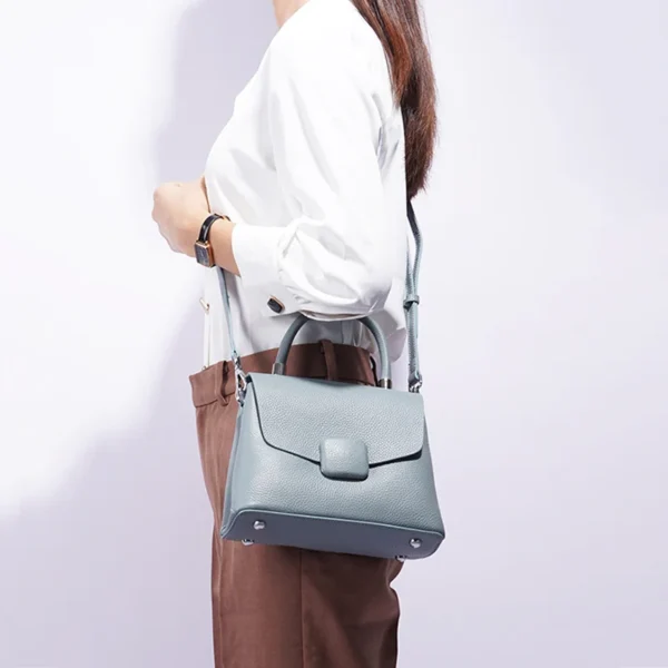 Fashion Female Genuine Leather Messenger Bags Solid Color Lady Commute Handbag Casual Women Square Single Shoulder Bag New 2023 - Image 6