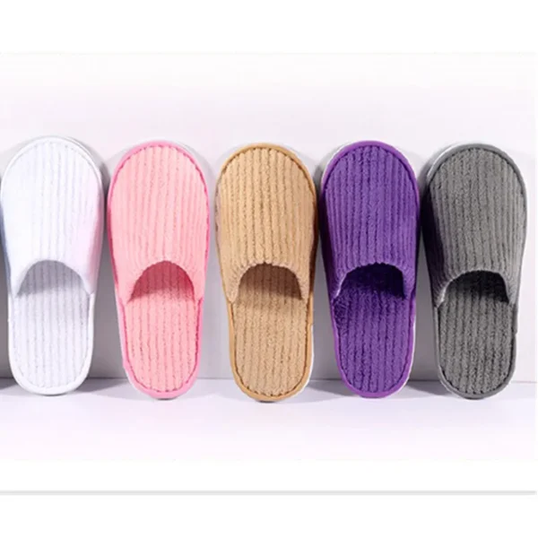 5 Pairs Winter Slippers Men Women  Hotel Disposable Slides Home Travel Sandals Hospitality Footwear One Size on Sale - Image 23