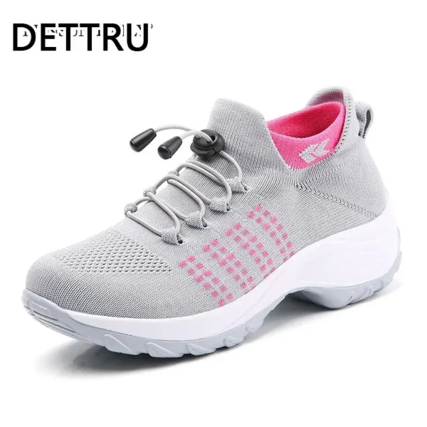 Women's Walking Shoes Fashion Sock Sneakers Breathe Comfortable Nursing Shoes Casual Platform Loafers Non-Slip - Image 9