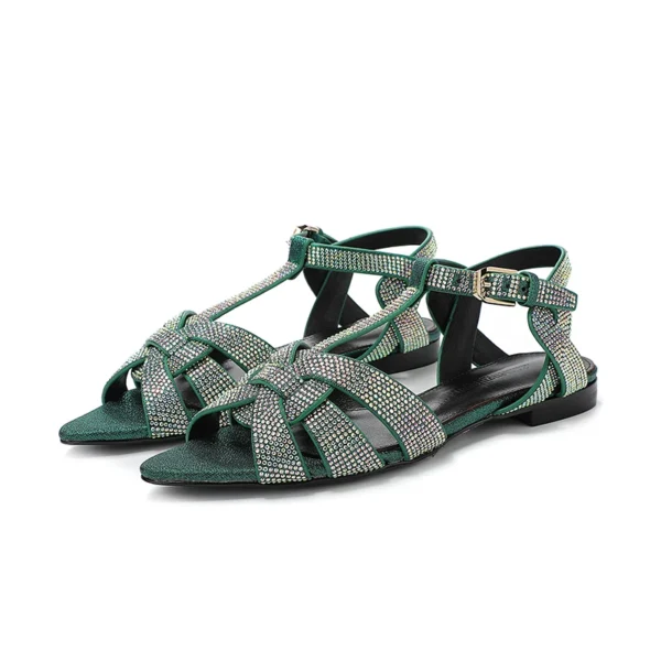 2023 New Beach Sandals with Buckle Open Toe Shoes Flat Bottom Slippers Simple and Fashionable Solid Color Versatile Casual Shoes - Image 12