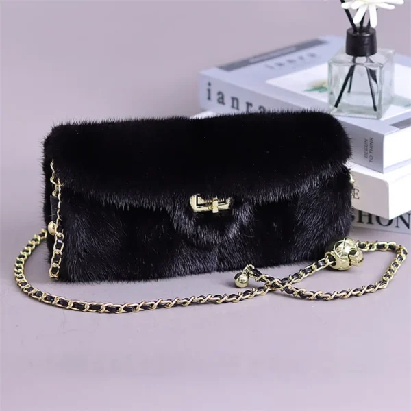 Women’s Mink Leather Handbag 2023 New Fashion Designer Fluffy Fur Large Capacity Shopping Bag Women’s Fur Handbag Luxury Fur Bag - Image 11