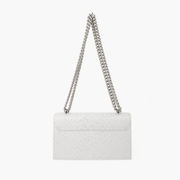 Donna-in Mermaid Pattern White Women Crossbody Bag Split Leather Fashion Chain Square Purse Ladies Shoulder Bag 2023 Summer - Image 3