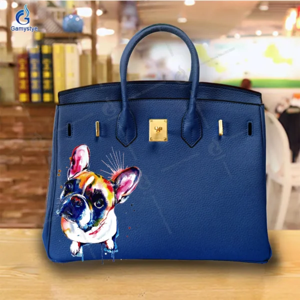 Art Print Colorful cute little dog Customize Totes Women Clutch purses and handbags Designer Ladies purses Genuine Leather New - Image 15