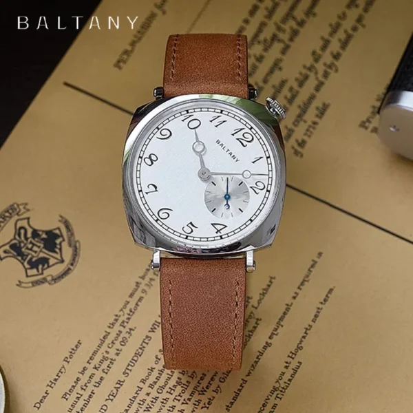 Baltany 1921 Classic 38MM Men's VD78 Quartz Watch Luxury Sapphire Stainless Steel Retro Leather Waterproof 5Bar Watch reloj homb