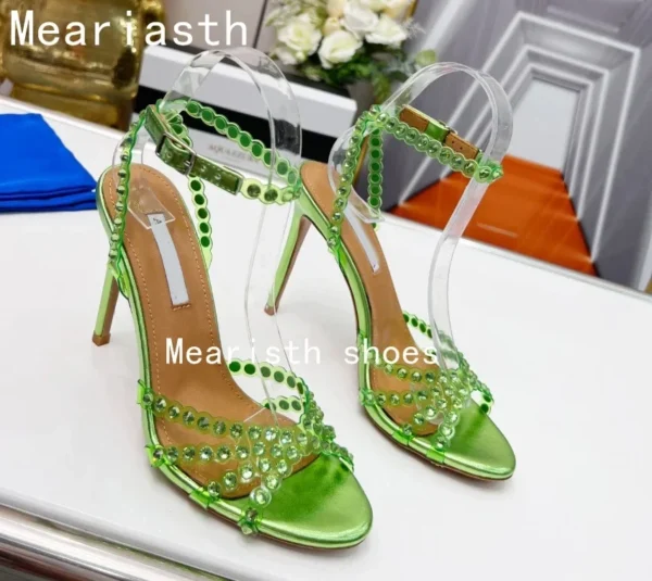 2023 New brand Sequined Crystal Women Sandals Sexy Spike High heels Gladiator sandals Summer Wedding Prom Shoes Sandalias Mujer - Image 12