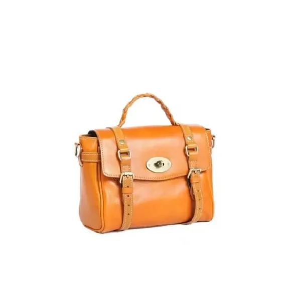 2022 New Genuine Leather Women's Handbags Retro Vegetable Tanned Cowhide Messenger Bag - Image 2