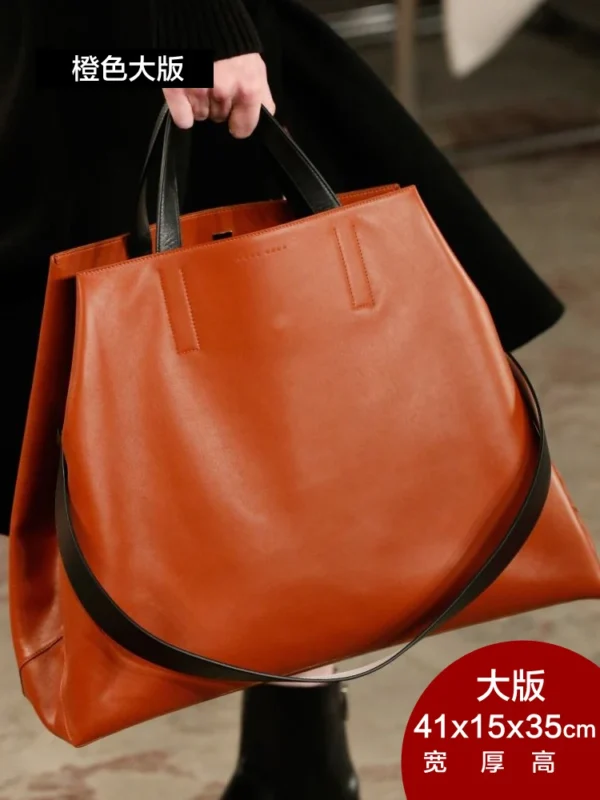 2023 New Fashion Genuine Leather Women's handbags Large Capacity 14-15.6 inch laptop bag Ladies commuter Bucket Tote Bags Soft - Image 12