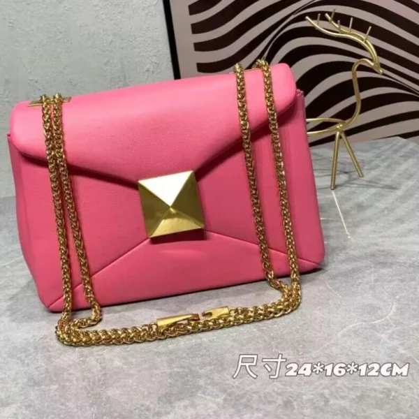 Women's Luxury Designer Handbag Top Quality Genuine Leather Large Rivet Crossbody Shoulder Bag Fashion Chain Square Bag Female - Image 19