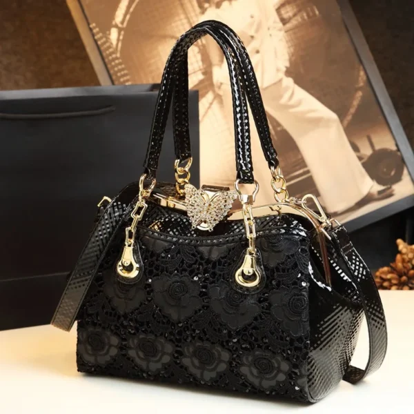 Fashion Handbags Lace Clip Women's Bag 2023 New Soft Leather Sequin One-shoulder Bags Designer Bag Lady Crossbody Bags