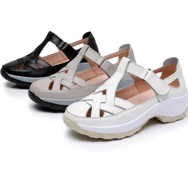 Casual Women's Sandals Hollow Soft Roman Women's Shoes Summer Wedges Sandals - Image 6