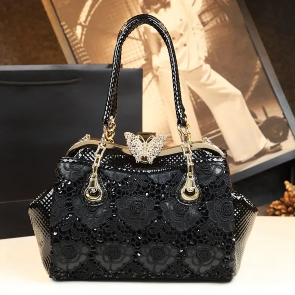 Fashion Handbags Lace Clip Women's Bag 2023 New Soft Leather Sequin One-shoulder Bags Designer Bag Lady Crossbody Bags - Image 3