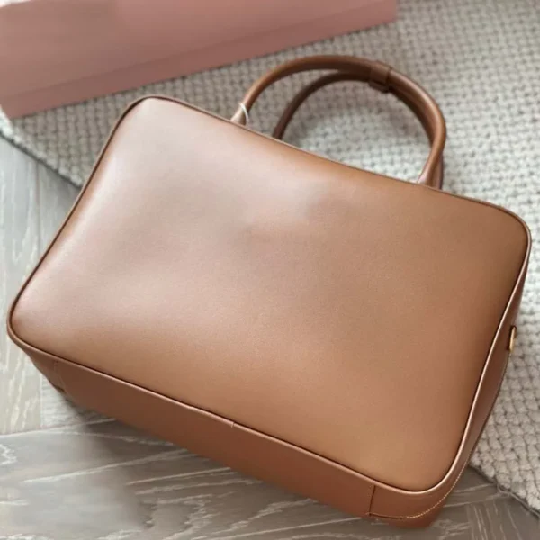 Briefcase Women 2024 New Retro Large Capacity Bowling Bag Soft Genuine Leather Square Bag Casual All-match Handbag Crossbody - Image 5