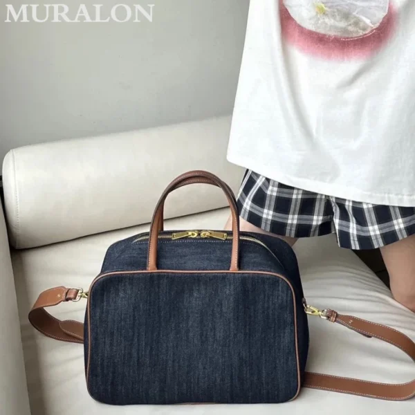 Canvas Retro Briefcase 2024 New Denim Casual All-match Fashion Large Capacity Tote Bag Texture Simple Designer Classic Handbag - Image 5