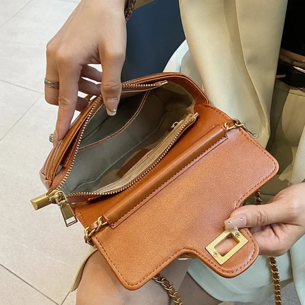 Designer Luxury Bag Women Handbags Soft Genuine Leather Small Square Bag For Women Shoulder Bag Vintage Crossbody Bag Female - Image 3