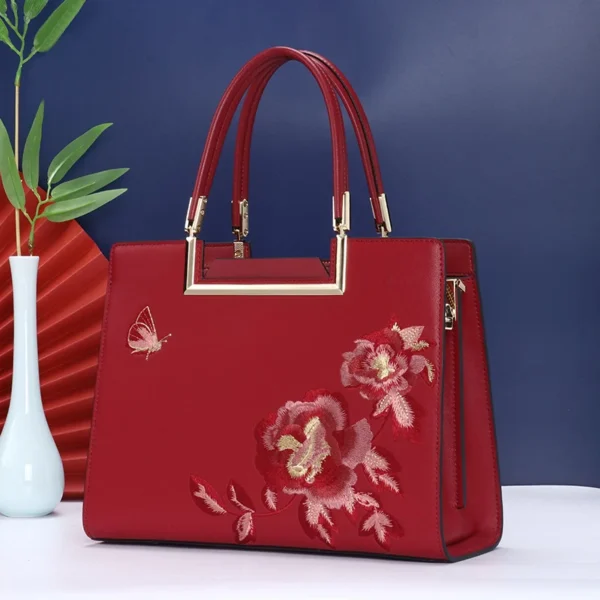 2023 New Women Elegant Handbag Gift for Mothers Luxury Embroidery Peony Flowers Shoulder Bag Female National Design Messenger - Image 10