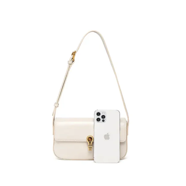 ZR DIARY Vintage Square Bag Women Split Leather Single Shoulder Bag Metal Lock  Crossbody Flap Pocket Small Tofu Bag JY3948 - Image 6