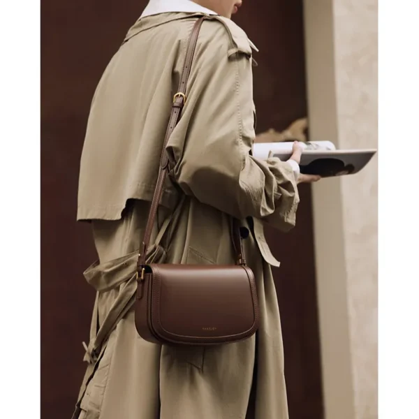 ZR DIARY Leather Saddle Bag Women Autumn Winter Sewing Square Messenger Bag Cowhide Ladies Shoulder Bag 3233-40 - Image 3