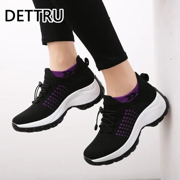 Women's Walking Shoes Fashion Sock Sneakers Breathe Comfortable Nursing Shoes Casual Platform Loafers Non-Slip - Image 6