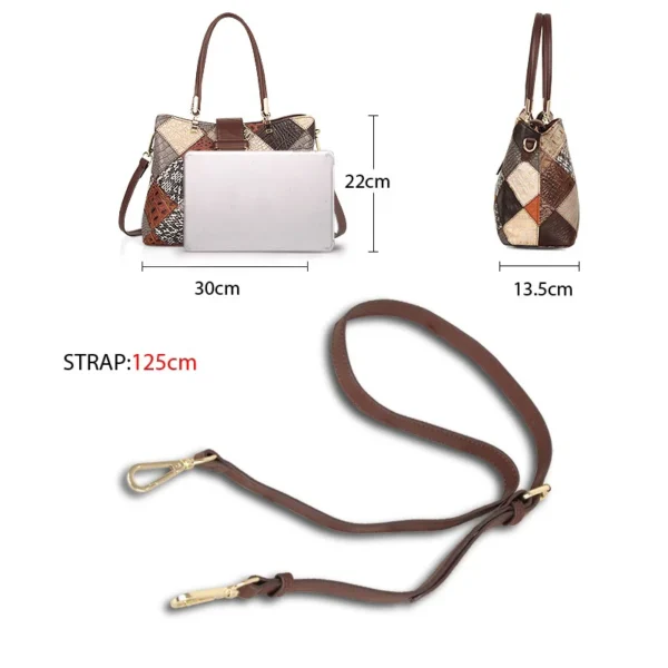 2023 New Handbag For Women Genuine Leather Tote Vintage Shoulder Crossbody Top Handle Bags For Work Fashion Ladies bags - Image 4