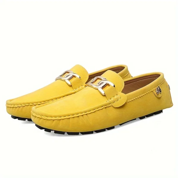 Flat Shoes Female 2024 New Women Flats Genuine Leather Moccasins Men Casual Slip-on Loafers Big Size 44 Purple Hoop Boat Shoes - Image 7