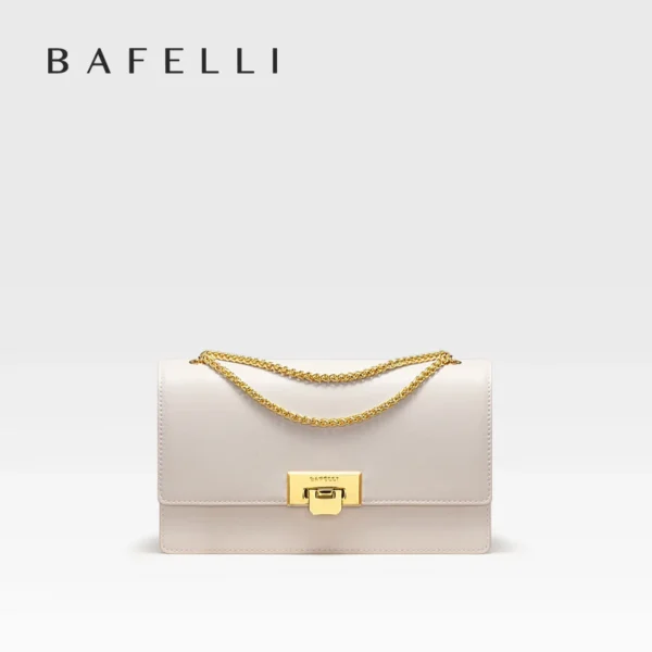 BAFELLI 2023 LUXURY BRAND CLASSIC STYLE FASHION BUSINESS ELEGANT BOXY CHAIN LEATHER SQUARE BAG HANDBAG SHOULDER CROSSBODY RETRO - Image 10