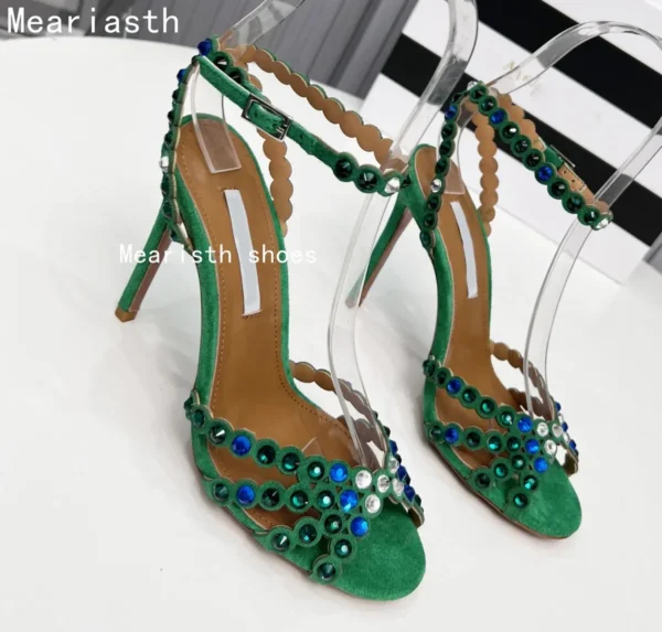 2023 New brand Sequined Crystal Women Sandals Sexy Spike High heels Gladiator sandals Summer Wedding Prom Shoes Sandalias Mujer - Image 23