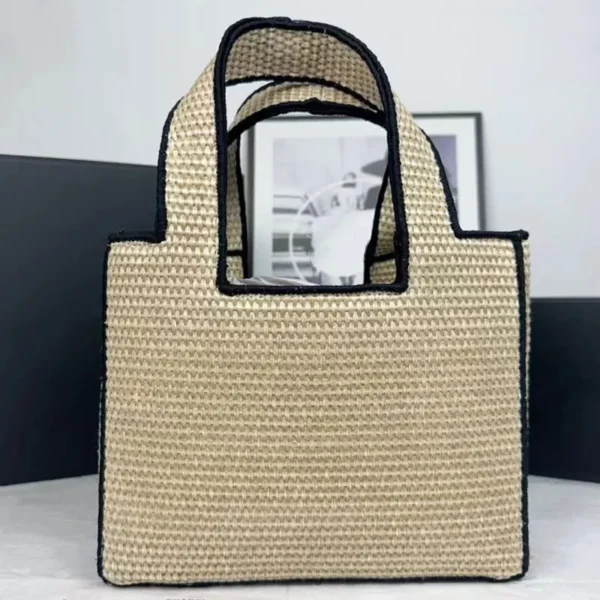 2024 Fashion Grass Bag Women's Handbag Classic Design Summer Grass Knitted Handbag Beach Vacation Outdoor Shoulder Bag Two Sizes - Image 7