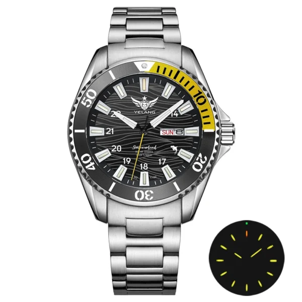 YELANG Japan Eco-Drive Solar Movement Watches Luxury Men's Watch Business 30ATM Professional Waterproof Gas Luminous Watch - Image 7