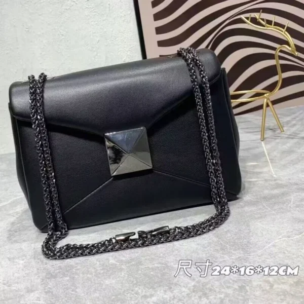 Women's Luxury Designer Handbag Top Quality Genuine Leather Large Rivet Crossbody Shoulder Bag Fashion Chain Square Bag Female - Image 25