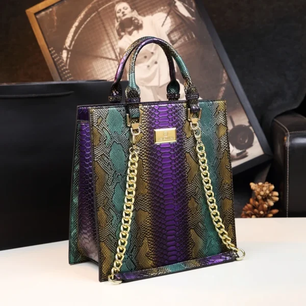 2023 New Cowhide Leather Women Handbags Fashion Female Chain Serpentine Portable Tote Bag Ladies Shoulder Messenger Bags Luxury - Image 2