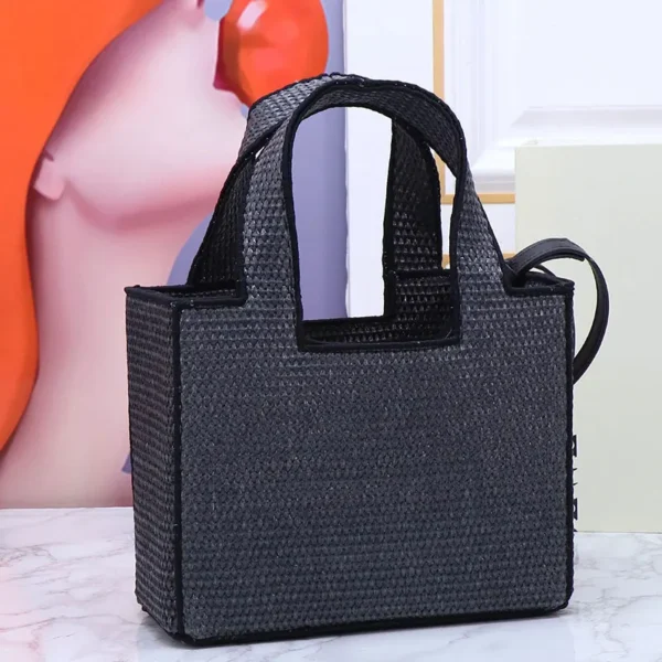 2024 Fashion Grass Bag Women's Handbag Classic Design Summer Grass Knitted Handbag Beach Vacation Outdoor Shoulder Bag Two Sizes - Image 6