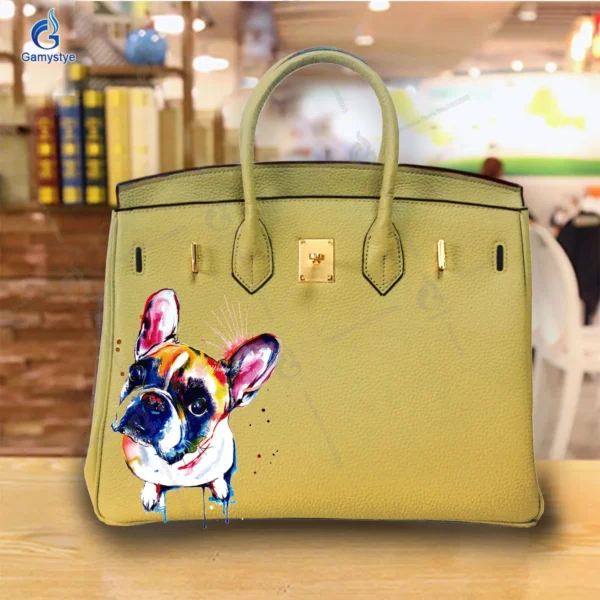 Art Print Colorful cute little dog Customize Totes Women Clutch purses and handbags Designer Ladies purses Genuine Leather New - Image 11