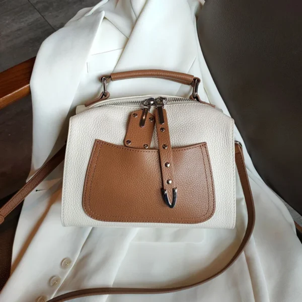 Female Genuine Leather Square Shoulder Bag Lady's Fashion Color Bump Handbag Large Capacity Women Commute Messenger Bags New - Image 10