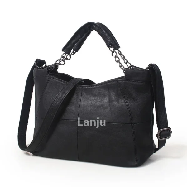 2023 New Handbag Fashion Splice Casual Leather Women's Bags Single Horizontal Square Shoulder Oblique Straddle Chain Bags - Image 12