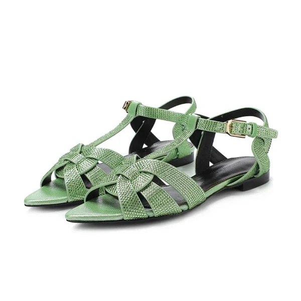 2023 New Beach Sandals with Buckle Open Toe Shoes Flat Bottom Slippers Simple and Fashionable Solid Color Versatile Casual Shoes - Image 10