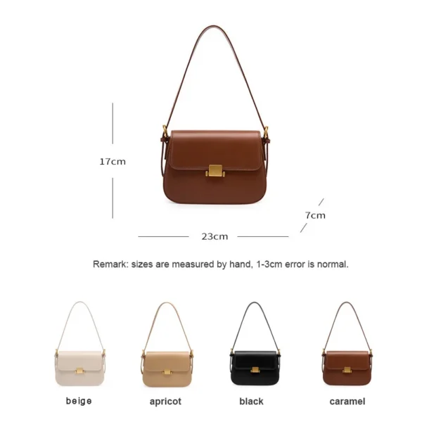 2023 Women Saddle Bag Female Small Wedding Flap Underarm Shoulder Bag Lady Retro Split Leather Square Box Messenger Tote Handbag - Image 6