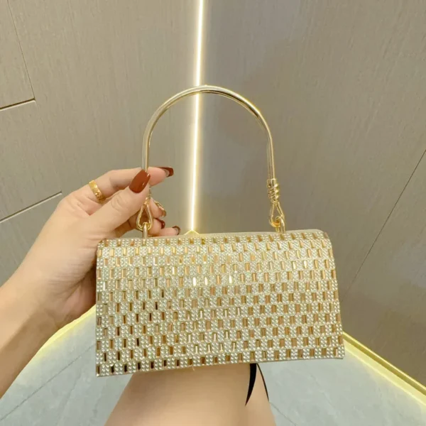 XJ Zhendian Zhibao New Fashionable and Young Full Diamond Chain Small Square Bag Dinner Water Diamond Handbag CrossbodyBag bolsa - Image 6