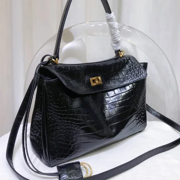 Crocodile Pattern Handbag 2024 New Genuine Leather Women's Bag with Advanced Feeling, Lazy Crossbody Underarm Bag Large Capacity - Image 4