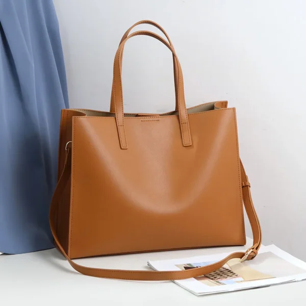 Women's Bag 2023 New Female Handbags 14 Inch Laptop Bag Fashion Briefcase Genuine Leather Commuter Portable Shoulder Tote Bags - Image 10